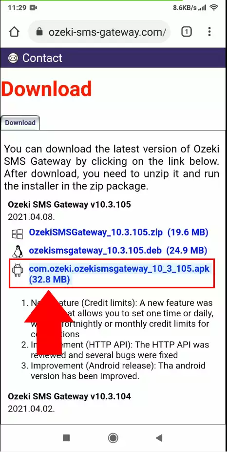 download ozeki sms gateway apk
