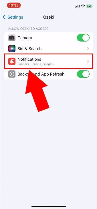 Open notifications option
