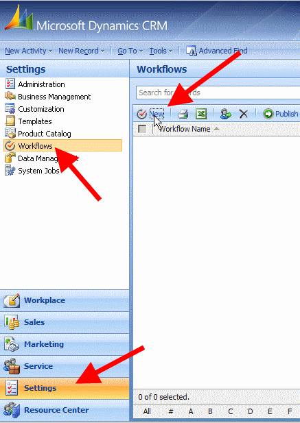 create new workflow