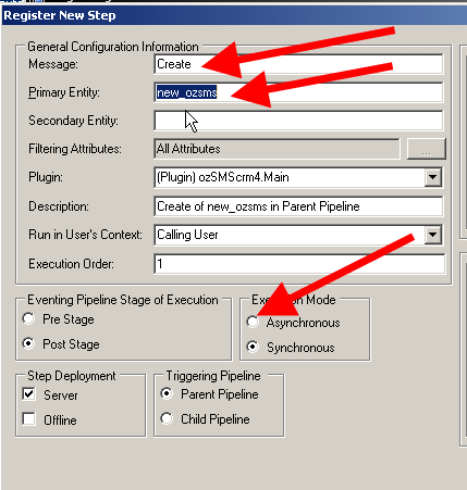 register new step settings
